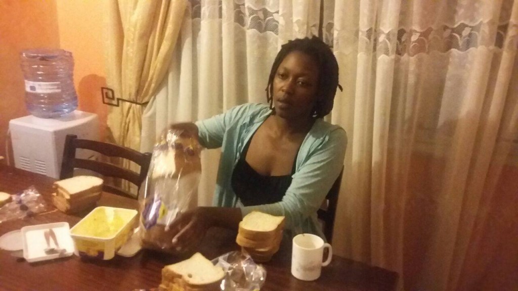 Author and columnist Abigail Arunga helping out with prep work